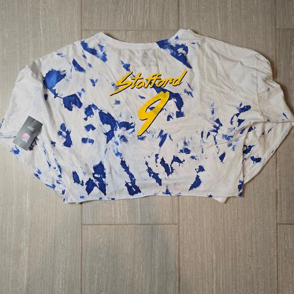 Majestic Threads Women's Los Angeles Rams Tie-Dye Long Sleeve V-Neck T-Shirt - Picture 8 of 10